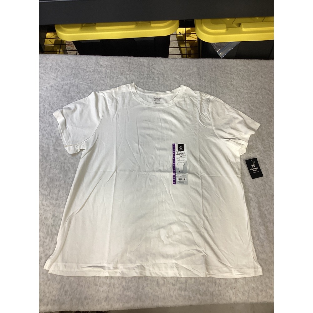 Member's Mark Womens Essential Crewneck Short Sleeve Tee‎ White XXL New Tag